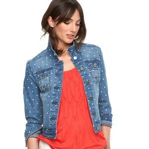 dELiA*s Denim Pin Dot floral Jackets